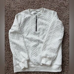 White Cable Knit Women's Sweater